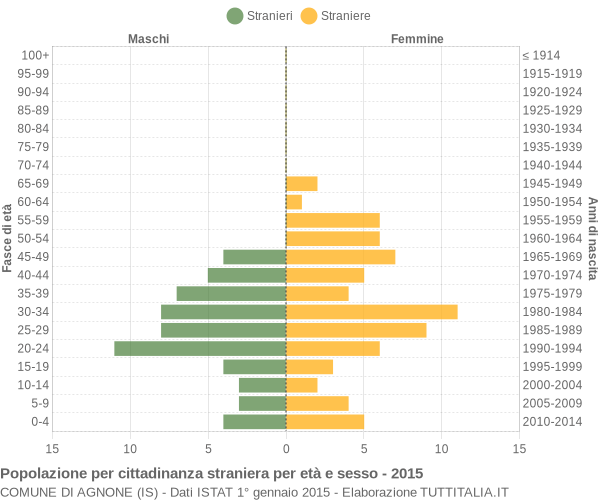 Grafico cittadini stranieri - Agnone 2015