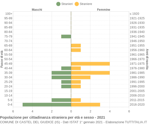 Grafico cittadini stranieri - Castel del Giudice 2021