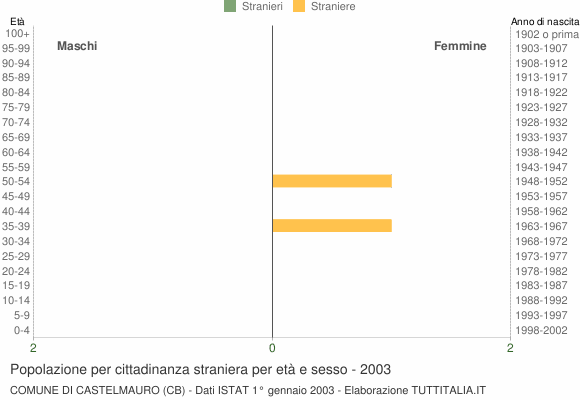 Grafico cittadini stranieri - Castelmauro 2003