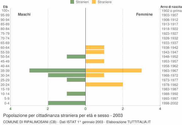 Grafico cittadini stranieri - Ripalimosani 2003