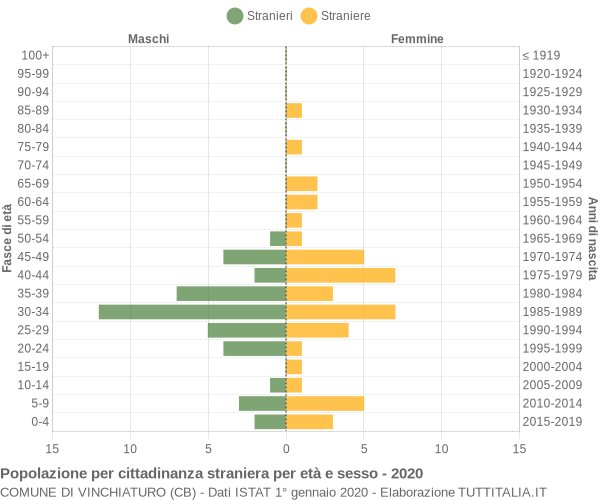 Grafico cittadini stranieri - Vinchiaturo 2020