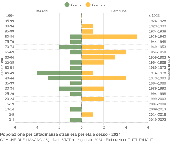 Grafico cittadini stranieri - Filignano 2024