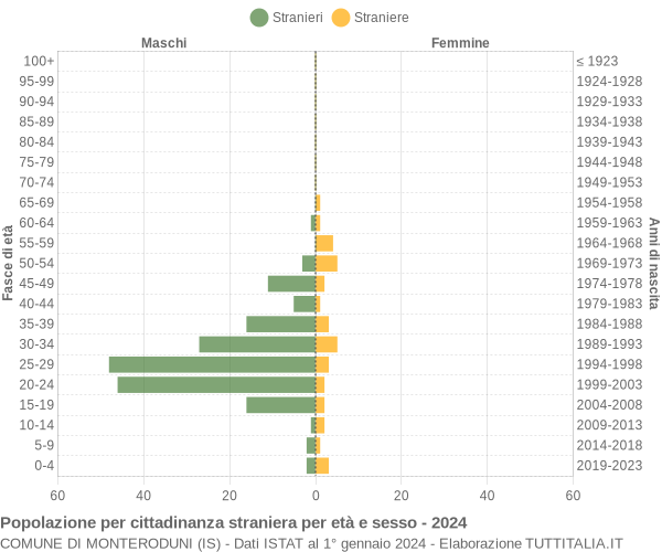 Grafico cittadini stranieri - Monteroduni 2024