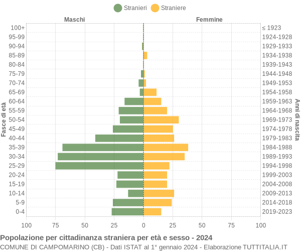 Grafico cittadini stranieri - Campomarino 2024