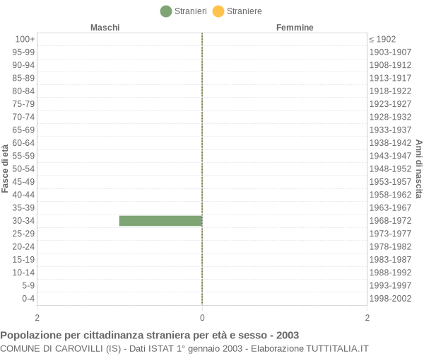 Grafico cittadini stranieri - Carovilli 2003