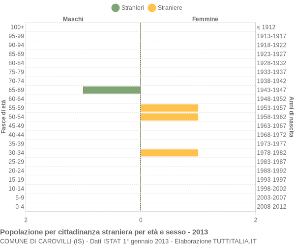 Grafico cittadini stranieri - Carovilli 2013