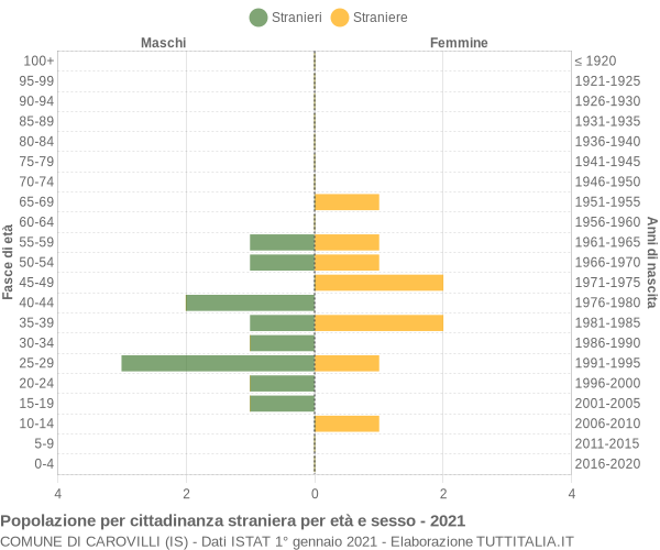 Grafico cittadini stranieri - Carovilli 2021