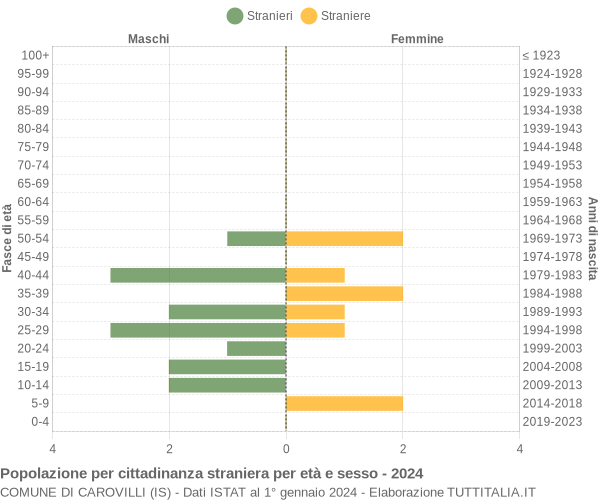 Grafico cittadini stranieri - Carovilli 2024