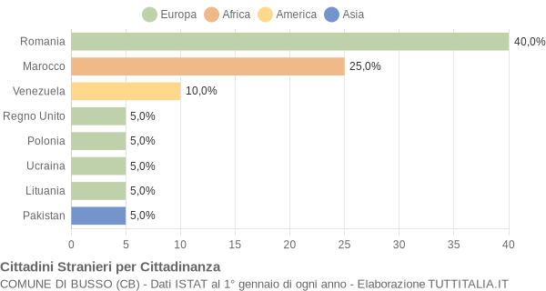 Grafico cittadinanza stranieri - Busso 2007