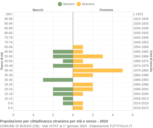 Grafico cittadini stranieri - Busso 2024