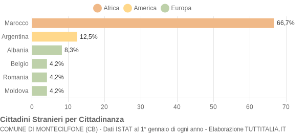 Grafico cittadinanza stranieri - Montecilfone 2005