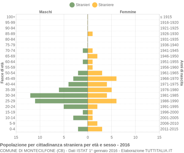 Grafico cittadini stranieri - Montecilfone 2016