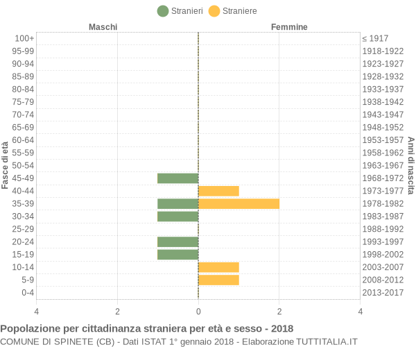 Grafico cittadini stranieri - Spinete 2018