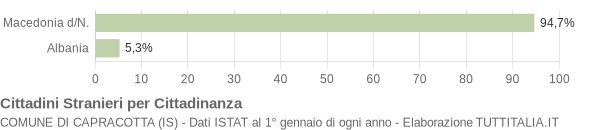 Grafico cittadinanza stranieri - Capracotta 2005