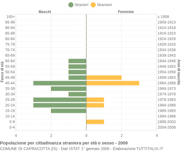 Grafico cittadini stranieri - Capracotta 2009