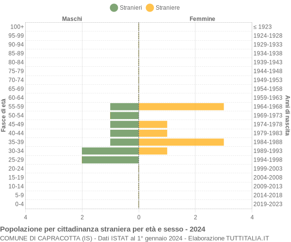 Grafico cittadini stranieri - Capracotta 2024