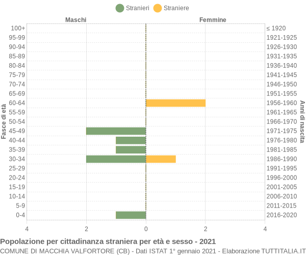 Grafico cittadini stranieri - Macchia Valfortore 2021