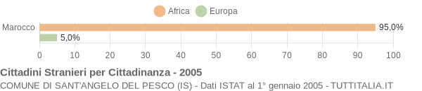 Grafico cittadinanza stranieri - Sant'Angelo del Pesco 2005