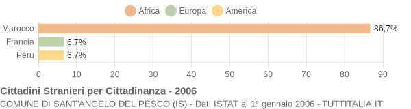 Grafico cittadinanza stranieri - Sant'Angelo del Pesco 2006