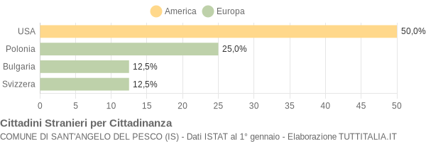 Grafico cittadinanza stranieri - Sant'Angelo del Pesco 2019