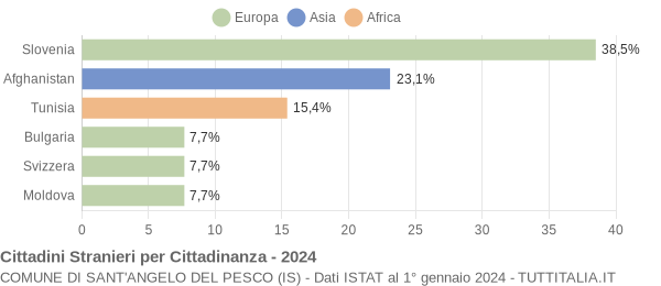 Grafico cittadinanza stranieri - Sant'Angelo del Pesco 2024