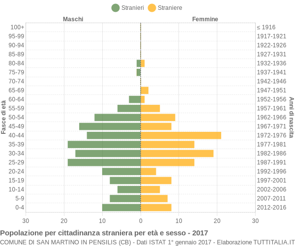 Grafico cittadini stranieri - San Martino in Pensilis 2017