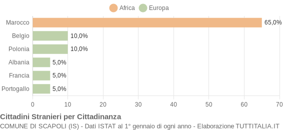 Grafico cittadinanza stranieri - Scapoli 2006