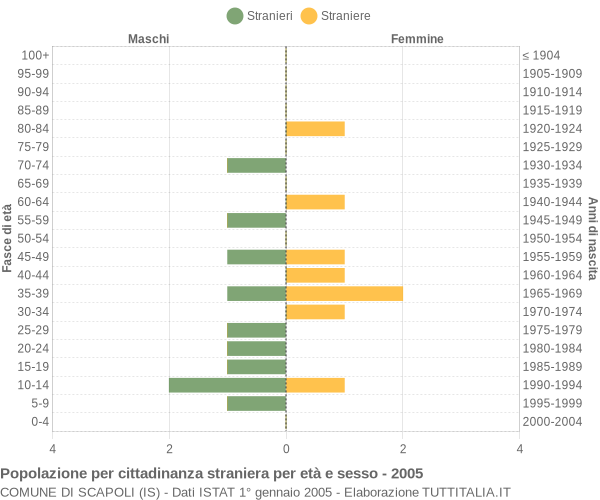 Grafico cittadini stranieri - Scapoli 2005