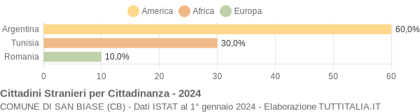 Grafico cittadinanza stranieri - San Biase 2024