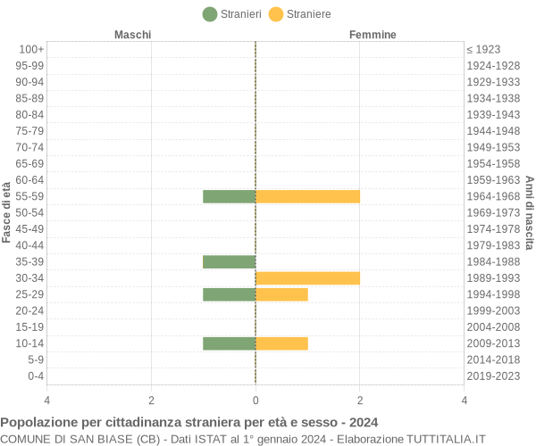 Grafico cittadini stranieri - San Biase 2024