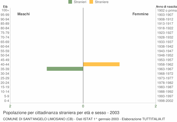 Grafico cittadini stranieri - Sant'Angelo Limosano 2003