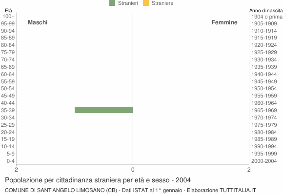 Grafico cittadini stranieri - Sant'Angelo Limosano 2004