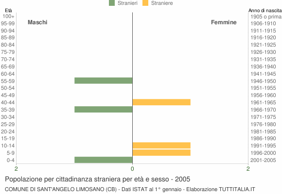 Grafico cittadini stranieri - Sant'Angelo Limosano 2005