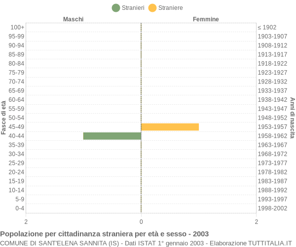Grafico cittadini stranieri - Sant'Elena Sannita 2003