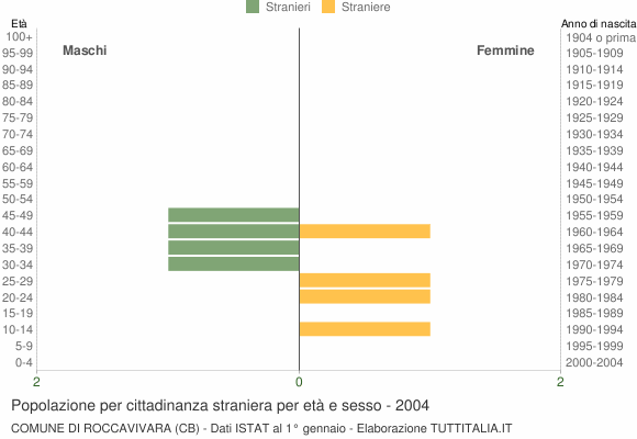 Grafico cittadini stranieri - Roccavivara 2004