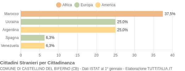 Grafico cittadinanza stranieri - Castellino del Biferno 2007