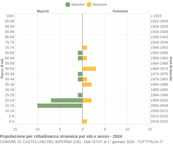 Grafico cittadini stranieri - Castellino del Biferno 2024