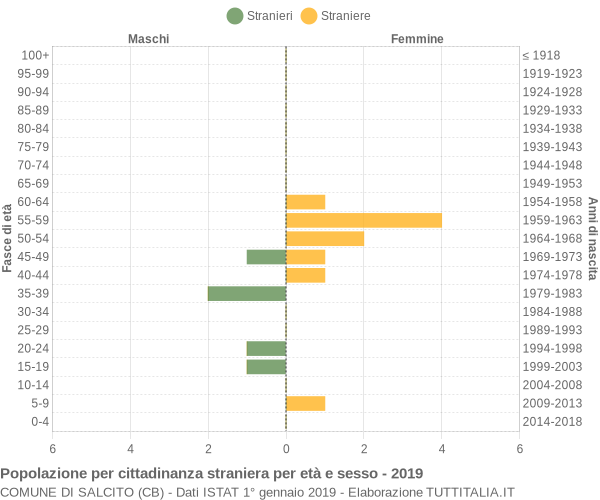 Grafico cittadini stranieri - Salcito 2019