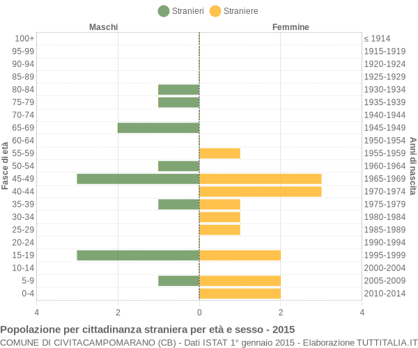 Grafico cittadini stranieri - Civitacampomarano 2015