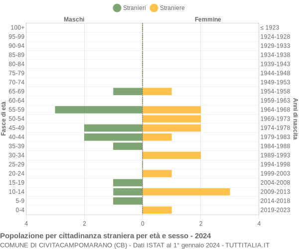 Grafico cittadini stranieri - Civitacampomarano 2024