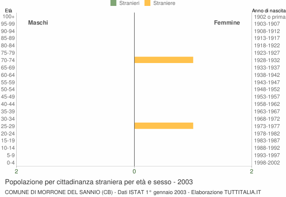 Grafico cittadini stranieri - Morrone del Sannio 2003