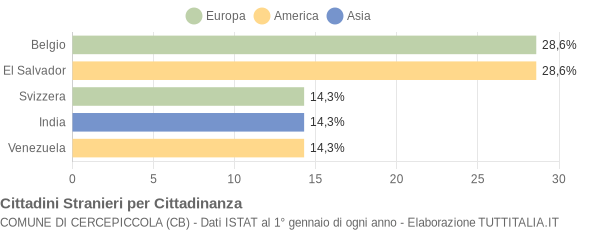 Grafico cittadinanza stranieri - Cercepiccola 2004