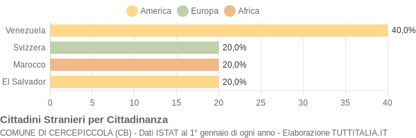 Grafico cittadinanza stranieri - Cercepiccola 2006