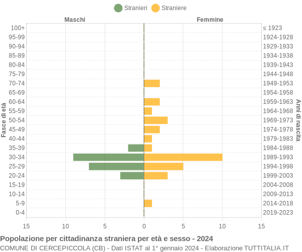 Grafico cittadini stranieri - Cercepiccola 2024