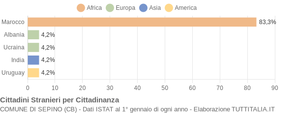 Grafico cittadinanza stranieri - Sepino 2004