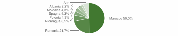 Grafico cittadinanza stranieri - Sepino 2009