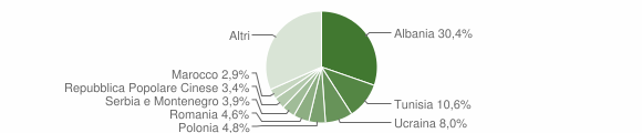 Grafico cittadinanza stranieri - Termoli 2005