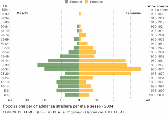 Grafico cittadini stranieri - Termoli 2004