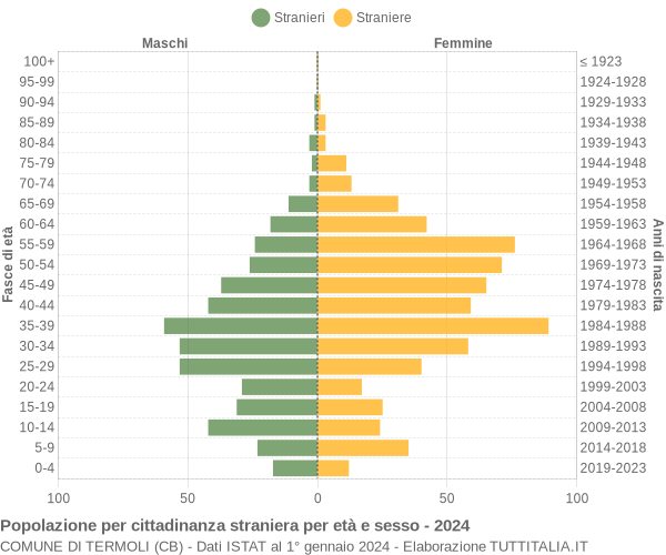 Grafico cittadini stranieri - Termoli 2024