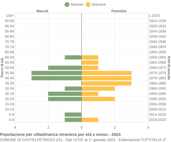 Grafico cittadini stranieri - Castelpetroso 2024